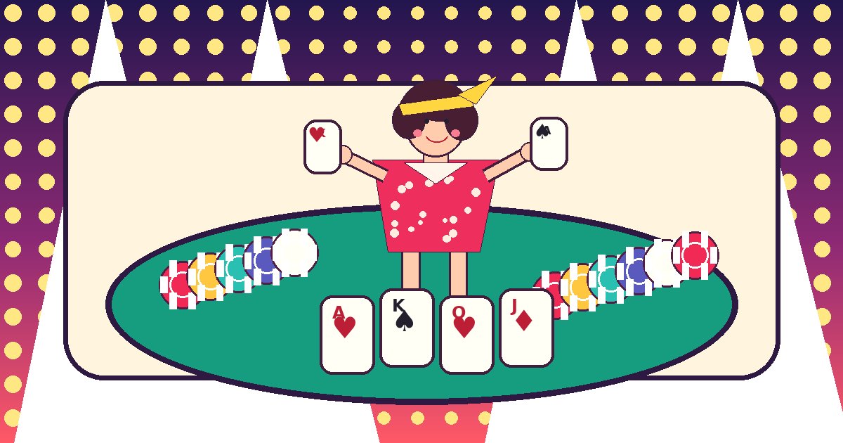 Live poker в ярком ретро стиле с покерным столом